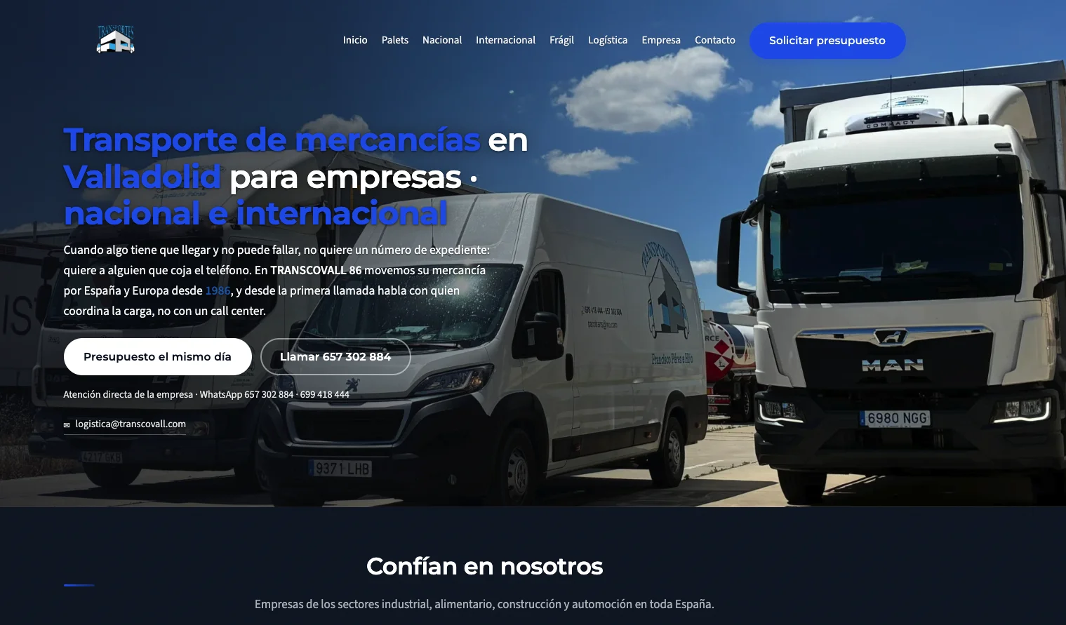 Web de Transcovall 86 S.L.